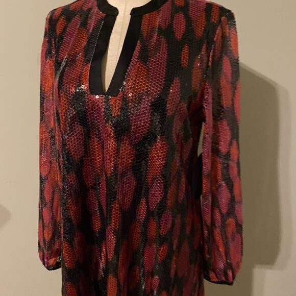 Scoop Snakeskin print sequined Shift dress sz XS NWT - Picture 6 of 7